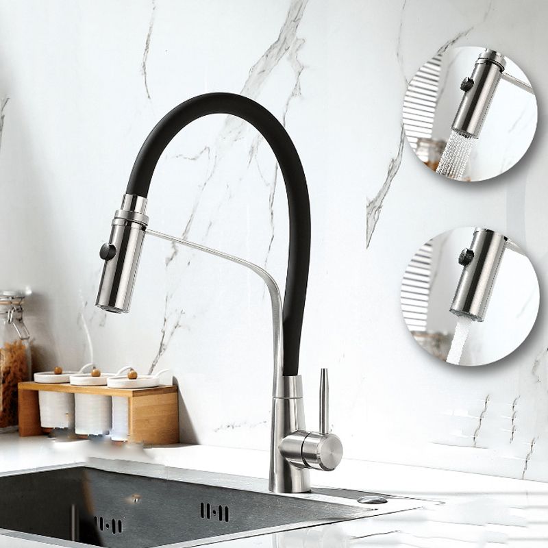 1-Handle 2-Function Kitchen Faucet Pulldown Kitchen Sink Faucet with Sprayer and Handles Clearhalo 'Home Improvement' 'home_improvement' 'home_improvement_kitchen_faucets' 'Kitchen Faucets' 'Kitchen Remodel & Kitchen Fixtures' 'Kitchen Sinks & Faucet Components' 'kitchen_faucets' 1200x1200_c83bf264-9359-4f6f-864b-1a6824f53fa0