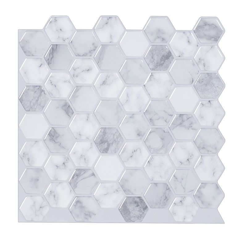 Modern Peel and Stick Backsplash PVC Hexagonal Peel and Stick Tile Clearhalo 'Flooring 'Home Improvement' 'home_improvement' 'home_improvement_peel_stick_blacksplash' 'Peel & Stick Backsplash Tile' 'peel_stick_blacksplash' 'Walls & Ceilings' Walls and Ceiling' 1200x1200_c860d2be-a554-4223-8c55-9fdfde811190