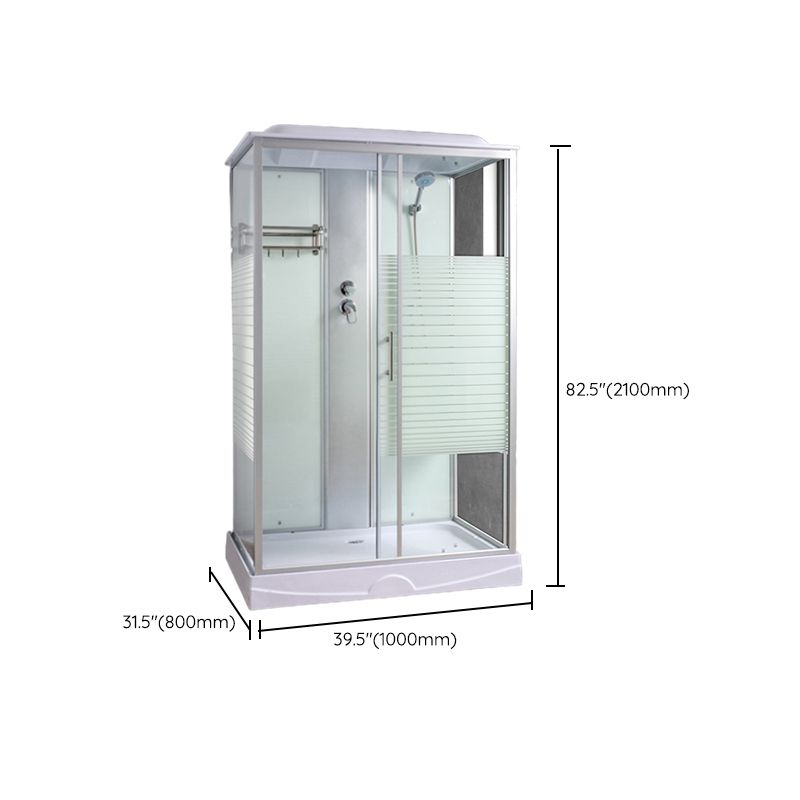 Rectangle Shower Stall Tempered Glass Shower Stall with Towel Bar Clearhalo 'Bathroom Remodel & Bathroom Fixtures' 'Home Improvement' 'home_improvement' 'home_improvement_shower_stalls_enclosures' 'Shower Stalls & Enclosures' 'shower_stalls_enclosures' 'Showers & Bathtubs' 1200x1200_c8621291-2300-46dd-b9c5-8f6d537f49e3