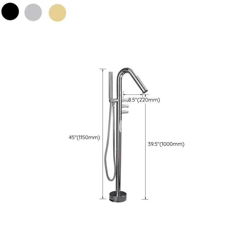 Floor Mounted Bronze Freestanding Tub Filler Freestanding High Arc Tub Filler Trim Clearhalo 'Bathroom Remodel & Bathroom Fixtures' 'Bathtub Faucets' 'bathtub_faucets' 'Home Improvement' 'home_improvement' 'home_improvement_bathtub_faucets' 1200x1200_c863554e-a4fe-4bd3-8f6f-def9cbba5f1f