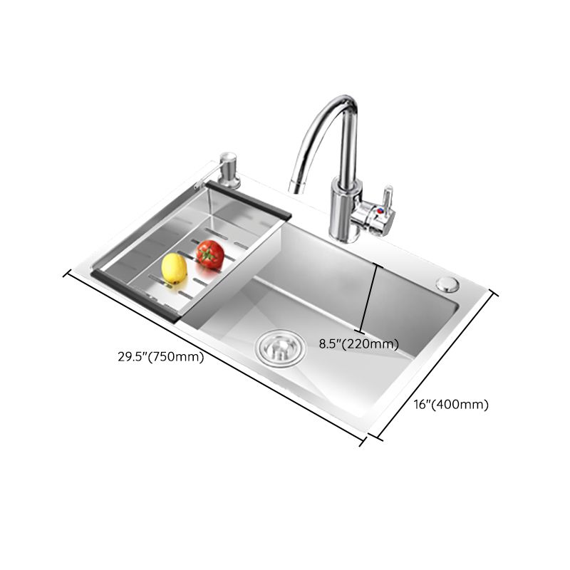 Modern Style Kitchen Sink Overflow Hole Design Drop-In Kitchen Sink with Soundproofing Clearhalo 'Home Improvement' 'home_improvement' 'home_improvement_kitchen_sinks' 'Kitchen Remodel & Kitchen Fixtures' 'Kitchen Sinks & Faucet Components' 'Kitchen Sinks' 'kitchen_sinks' 1200x1200_c870c7c0-e591-4487-b801-b52cc4e38f19
