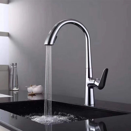 Modern Bar Faucet Brass with Pull out Sprayer Swivel Spout Bar Prep Kitchen Faucet Clearhalo 'Home Improvement' 'home_improvement' 'home_improvement_kitchen_faucets' 'Kitchen Faucets' 'Kitchen Remodel & Kitchen Fixtures' 'Kitchen Sinks & Faucet Components' 'kitchen_faucets' 1200x1200_c8740611-990e-495f-bf18-1d719ed6bfe0