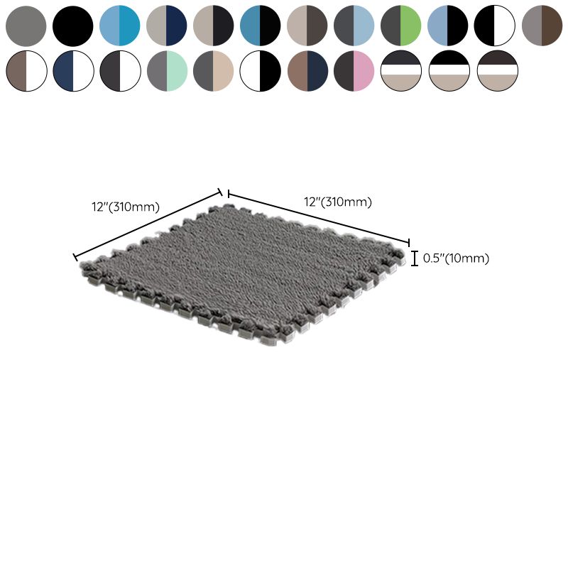 Dark Color Level Loop Carpet Tile Non-Skid Interlocking Bedroom Carpet Tiles Clearhalo 'Carpet Tiles & Carpet Squares' 'carpet_tiles_carpet_squares' 'Flooring 'Home Improvement' 'home_improvement' 'home_improvement_carpet_tiles_carpet_squares' Walls and Ceiling' 1200x1200_c8b4fd8e-0eab-40f3-8fae-3ddc93723e89