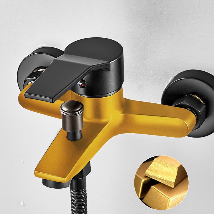 Wall Mount Fixed Bathtub Faucet Lever Handle with Hand Shower Clearhalo 'Bathroom Remodel & Bathroom Fixtures' 'Bathtub Faucets' 'bathtub_faucets' 'Home Improvement' 'home_improvement' 'home_improvement_bathtub_faucets' 1200x1200_c8bc434d-3ff8-4c08-9f4c-4d1d4728a6fe