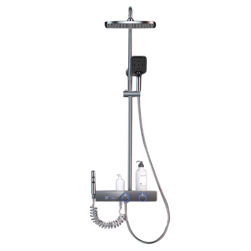 Modern Shower Trim Handheld Shower Head Wall Mounted Rain Shower Head Shower Trim Clearhalo 'Bathroom Remodel & Bathroom Fixtures' 'Home Improvement' 'home_improvement' 'home_improvement_shower_faucets' 'Shower Faucets & Systems' 'shower_faucets' 'Showers & Bathtubs Plumbing' 'Showers & Bathtubs' 1200x1200_c8bfa9d9-aa6c-435d-ae84-b5a1e0eddb35