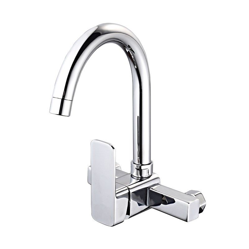 Industrial Kitchen Faucet Lever Handle Wall Mounted High Arc Faucet Clearhalo 'Home Improvement' 'home_improvement' 'home_improvement_kitchen_faucets' 'Kitchen Faucets' 'Kitchen Remodel & Kitchen Fixtures' 'Kitchen Sinks & Faucet Components' 'kitchen_faucets' 1200x1200_c8c48b88-f5ab-4a87-8864-b9771884083c