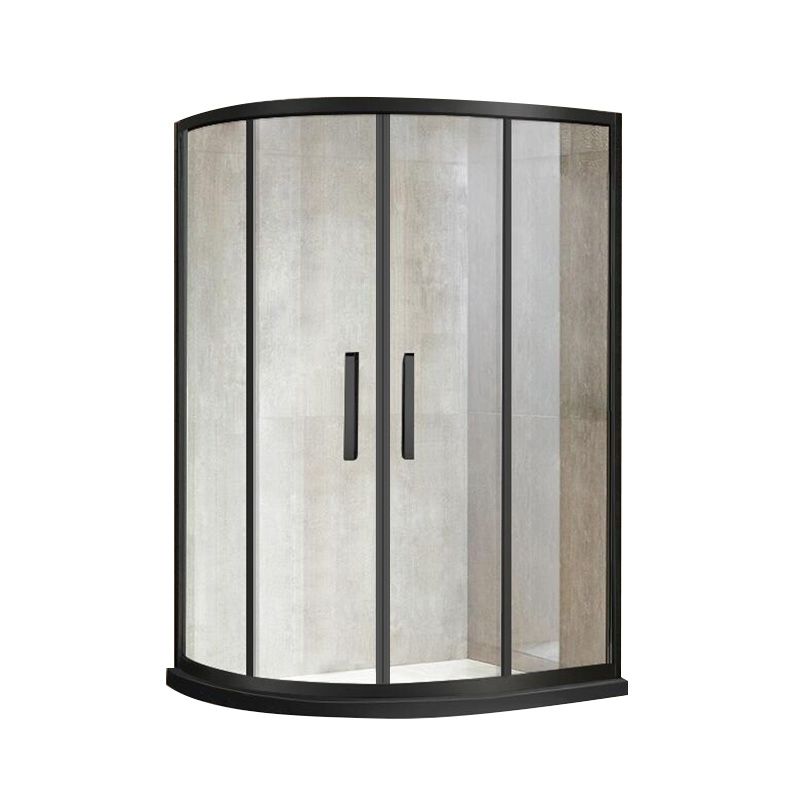 Round Double Sliding Shower Enclosure Corner Tempered Glass Shower Enclosure Clearhalo 'Bathroom Remodel & Bathroom Fixtures' 'Home Improvement' 'home_improvement' 'home_improvement_shower_stalls_enclosures' 'Shower Stalls & Enclosures' 'shower_stalls_enclosures' 'Showers & Bathtubs' 1200x1200_c8c4e43d-ffba-4c28-8047-3e15a9284b82