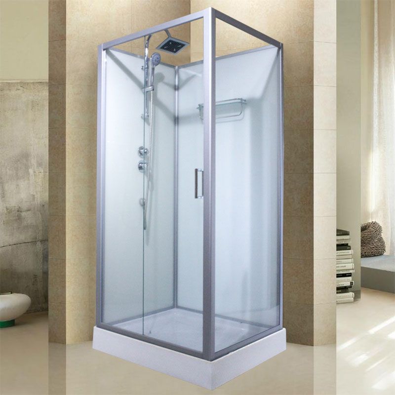 Modern Shower Kit with Base Foundation Sliding Door Shower Stall Clearhalo 'Bathroom Remodel & Bathroom Fixtures' 'Home Improvement' 'home_improvement' 'home_improvement_shower_stalls_enclosures' 'Shower Stalls & Enclosures' 'shower_stalls_enclosures' 'Showers & Bathtubs' 1200x1200_c8e1ff52-a6aa-4d40-9958-71711d8b027c