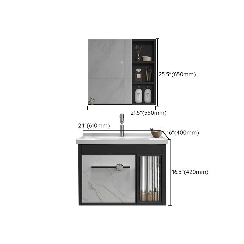 Single Sink Metal Frame Vanity Modern Black Wall Mount Rectangular Vanity Set Clearhalo 'Bathroom Remodel & Bathroom Fixtures' 'Bathroom Vanities' 'bathroom_vanities' 'Home Improvement' 'home_improvement' 'home_improvement_bathroom_vanities' 1200x1200_c8e9292e-9c2e-4c6f-b143-ab1c394d8022