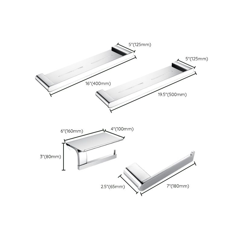 Contemporary Bathroom Accessories Hardware Set in Silver with Soap Dish Clearhalo 'Bathroom Hardware Sets' 'Bathroom Hardware' 'Bathroom Remodel & Bathroom Fixtures' 'bathroom_hardware_sets' 'Home Improvement' 'home_improvement' 'home_improvement_bathroom_hardware_sets' 1200x1200_c8f22280-45ef-40dc-9749-d738a4898fdf