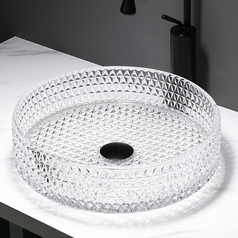 Modern Clear Wash Stand Glass Trough Bathroom Sink for Bathroom Clearhalo 'Bathroom Remodel & Bathroom Fixtures' 'Bathroom Sinks & Faucet Components' 'Bathroom Sinks' 'bathroom_sink' 'Home Improvement' 'home_improvement' 'home_improvement_bathroom_sink' 1200x1200_c8f34966-1fa4-4586-ae8a-d79194eb718d