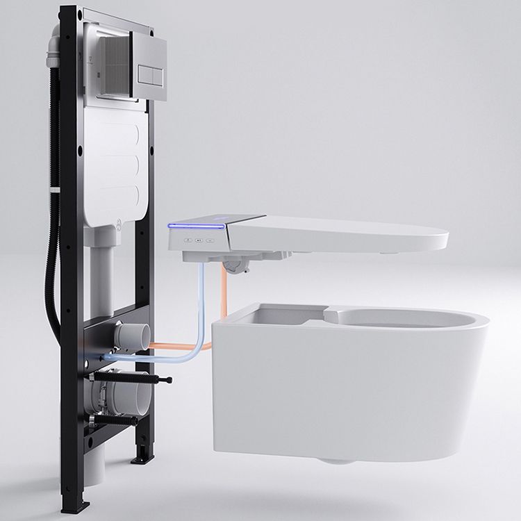 Contemporary Elongated Wall Mounted Bidet Heated Seat Wall Hung Toilet Set Clearhalo 'Bathroom Remodel & Bathroom Fixtures' 'Bidets' 'Home Improvement' 'home_improvement' 'home_improvement_bidets' 'Toilets & Bidets' 1200x1200_c8f50948-77f7-4fde-b6de-0c25228cd8bf