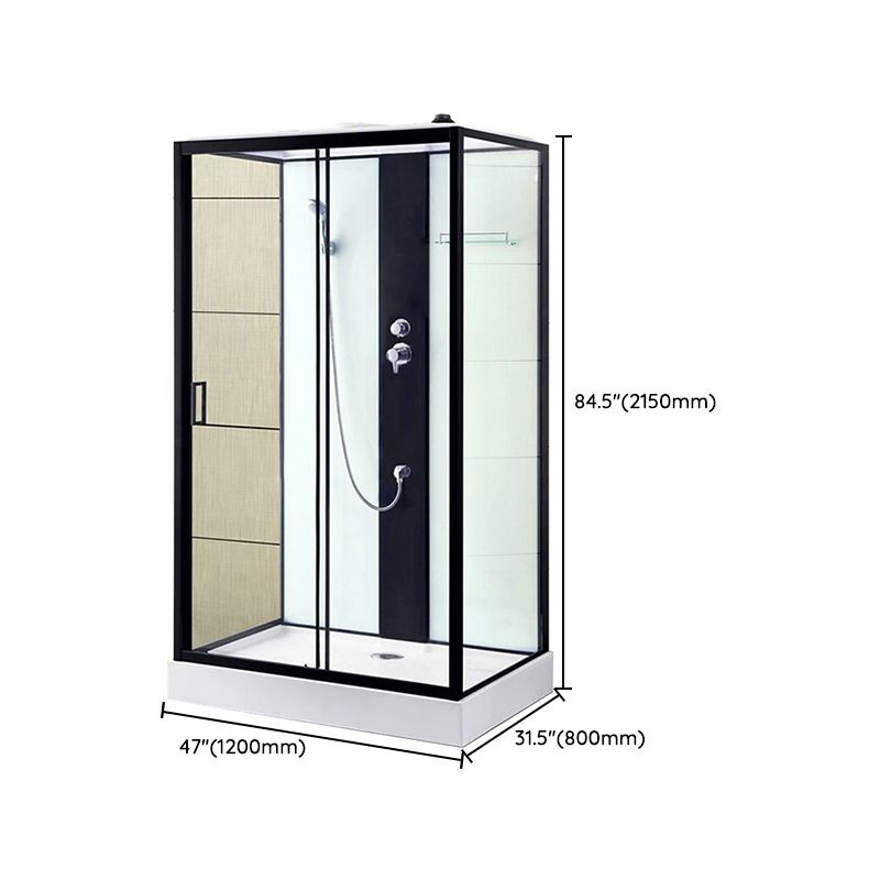 Framed Single Sliding Shower Stall Rectangle Frosted Shower Stall Clearhalo 'Bathroom Remodel & Bathroom Fixtures' 'Home Improvement' 'home_improvement' 'home_improvement_shower_stalls_enclosures' 'Shower Stalls & Enclosures' 'shower_stalls_enclosures' 'Showers & Bathtubs' 1200x1200_c8f71c34-411c-48f4-8886-ec3331099ec1