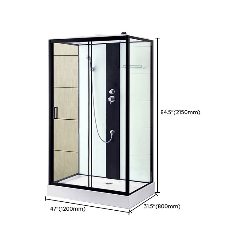 Framed Single Sliding Shower Stall Rectangle Frosted Shower Stall Clearhalo 'Bathroom Remodel & Bathroom Fixtures' 'Home Improvement' 'home_improvement' 'home_improvement_shower_stalls_enclosures' 'Shower Stalls & Enclosures' 'shower_stalls_enclosures' 'Showers & Bathtubs' 1200x1200_c8f71c34-411c-48f4-8886-ec3331099ec1