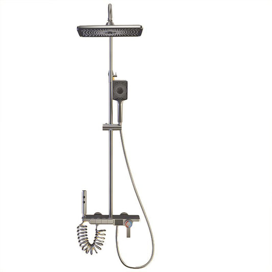 Modern Wall Mount Shower Trim Adjustable Spray Pattern Shower Head Combo Clearhalo 'Bathroom Remodel & Bathroom Fixtures' 'Home Improvement' 'home_improvement' 'home_improvement_shower_faucets' 'Shower Faucets & Systems' 'shower_faucets' 'Showers & Bathtubs Plumbing' 'Showers & Bathtubs' 1200x1200_c8f94984-d3a7-4be2-baea-0c5b84474a97