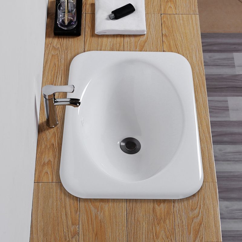 White Rectangular Bathroom Sink with Overflow Porcelain Drop-in Sink Clearhalo 'Bathroom Remodel & Bathroom Fixtures' 'Bathroom Sinks & Faucet Components' 'Bathroom Sinks' 'bathroom_sink' 'Home Improvement' 'home_improvement' 'home_improvement_bathroom_sink' 1200x1200_c905669b-c6bd-4f85-b6d7-dd1aaaedf26c