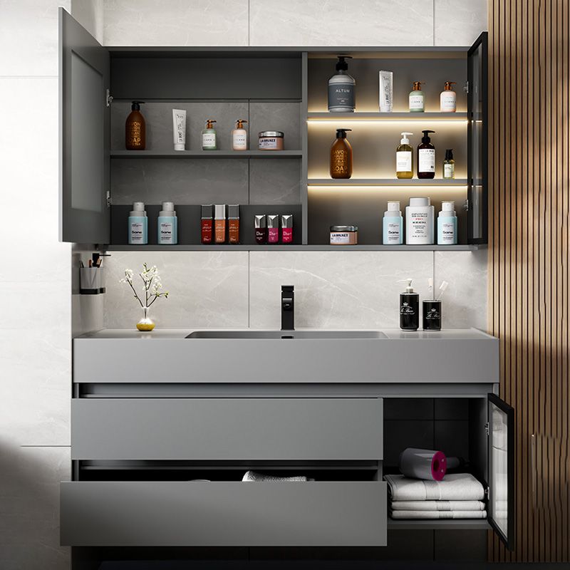 Contemporary Bathroom Vanity Wall-Mounted Single Sink with Soft Close Door Clearhalo 'Bathroom Remodel & Bathroom Fixtures' 'Bathroom Vanities' 'bathroom_vanities' 'Home Improvement' 'home_improvement' 'home_improvement_bathroom_vanities' 1200x1200_c90812ef-dcec-4ad7-a3f8-578fd96e7398