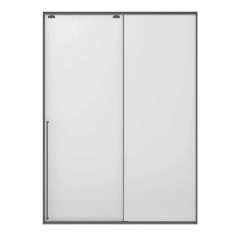 Gray Semi Frameless Narrow Bezel Single Sliding Glass Shower Door Clearhalo 'Bathroom Remodel & Bathroom Fixtures' 'Home Improvement' 'home_improvement' 'home_improvement_shower_tub_doors' 'Shower and Tub Doors' 'shower_tub_doors' 'Showers & Bathtubs' 1200x1200_c90874cd-4836-4839-97a6-f59a236ee80c