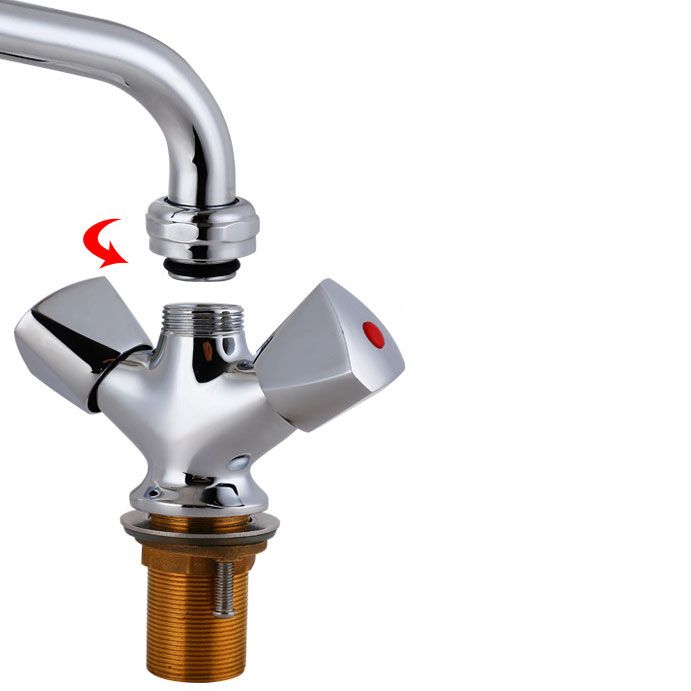 Contemporary Kitchen Faucet Double Handle High Arch Water Filler in Chrome Clearhalo 'Home Improvement' 'home_improvement' 'home_improvement_kitchen_faucets' 'Kitchen Faucets' 'Kitchen Remodel & Kitchen Fixtures' 'Kitchen Sinks & Faucet Components' 'kitchen_faucets' 1200x1200_c908b8c1-9d66-453a-95eb-6bac738ea00a