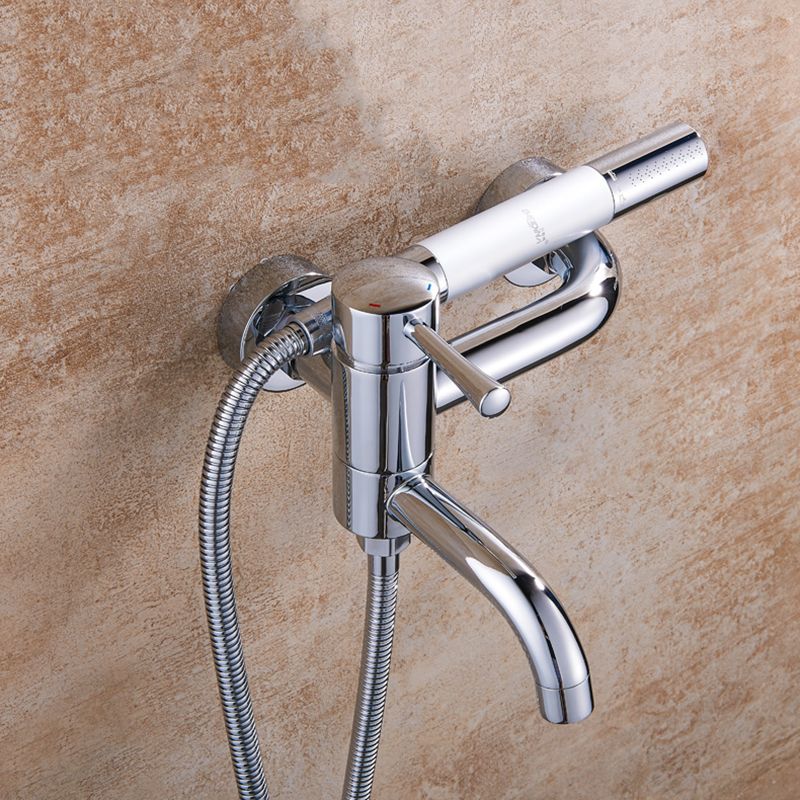 Popular Bathtub Faucet Swivel Spout Wall Mounted Tub Filler Trim Clearhalo 'Bathroom Remodel & Bathroom Fixtures' 'Bathtub Faucets' 'bathtub_faucets' 'Home Improvement' 'home_improvement' 'home_improvement_bathtub_faucets' 1200x1200_c90a6f24-962b-40b9-ba67-094c0a2728c8