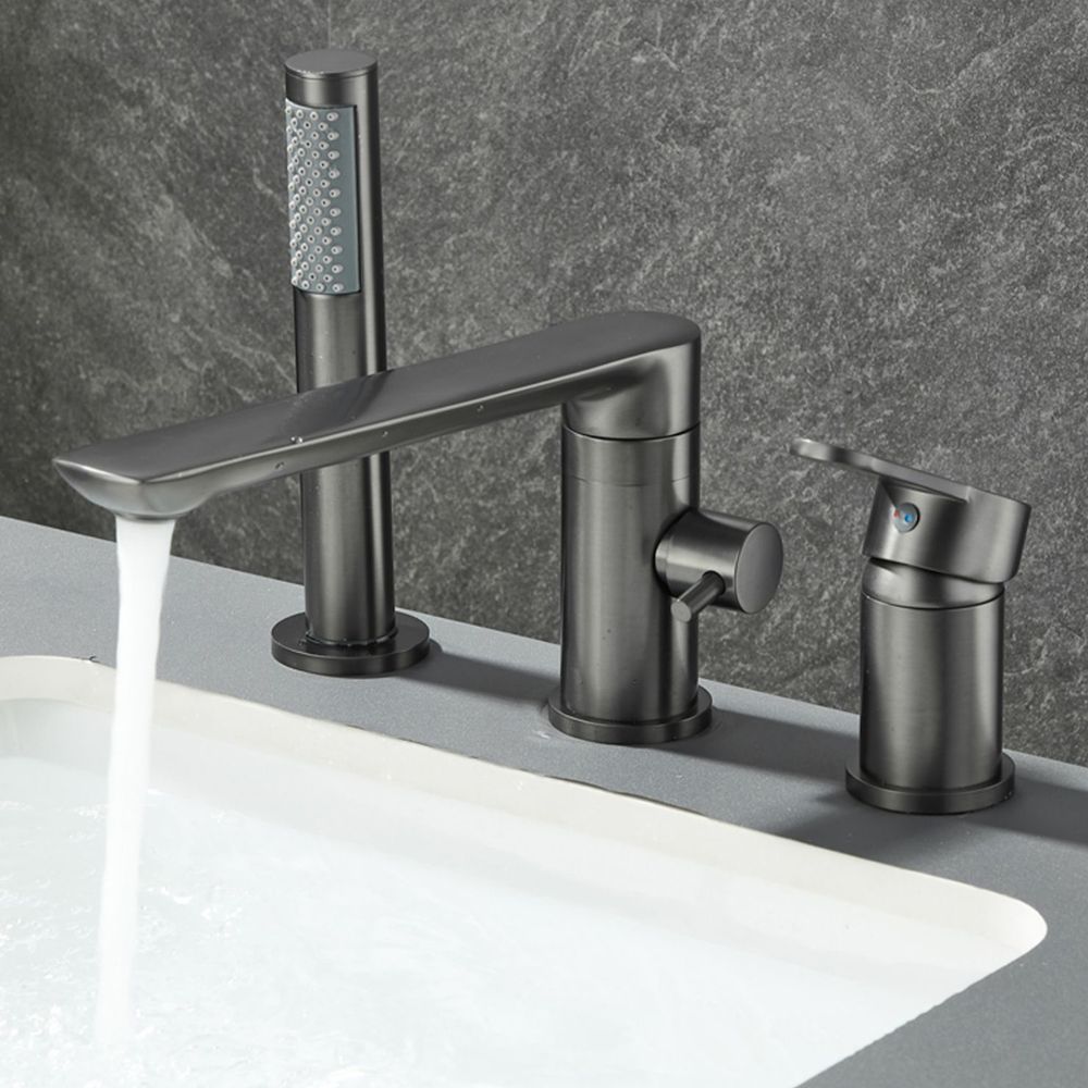 Modern Bathroom Faucet Two Handle Temperature Control Bathtub Faucet Clearhalo 'Bathroom Remodel & Bathroom Fixtures' 'Bathtub Faucets' 'bathtub_faucets' 'Home Improvement' 'home_improvement' 'home_improvement_bathtub_faucets' 1200x1200_c934ad43-0c6f-417d-99b4-efc2a8351528