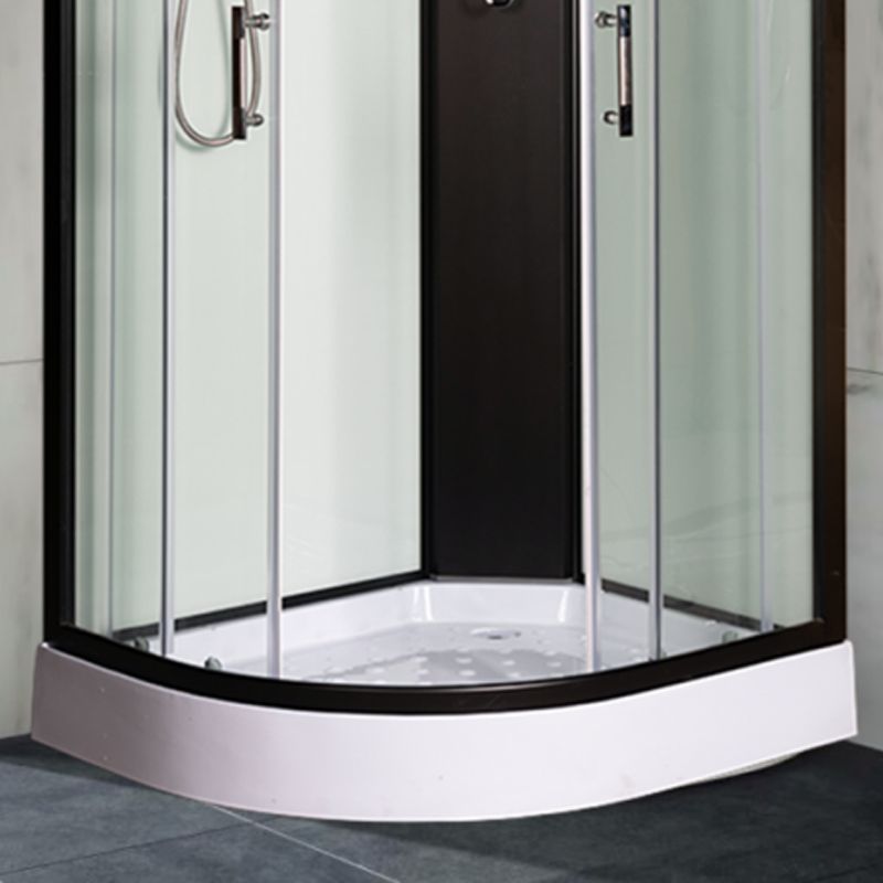 Tempered Glass Shower Stall Black Double Sliding Door Shower Enclosure Clearhalo 'Bathroom Remodel & Bathroom Fixtures' 'Home Improvement' 'home_improvement' 'home_improvement_shower_stalls_enclosures' 'Shower Stalls & Enclosures' 'shower_stalls_enclosures' 'Showers & Bathtubs' 1200x1200_c9461a70-89b4-4263-9426-1dd4d4c0823f