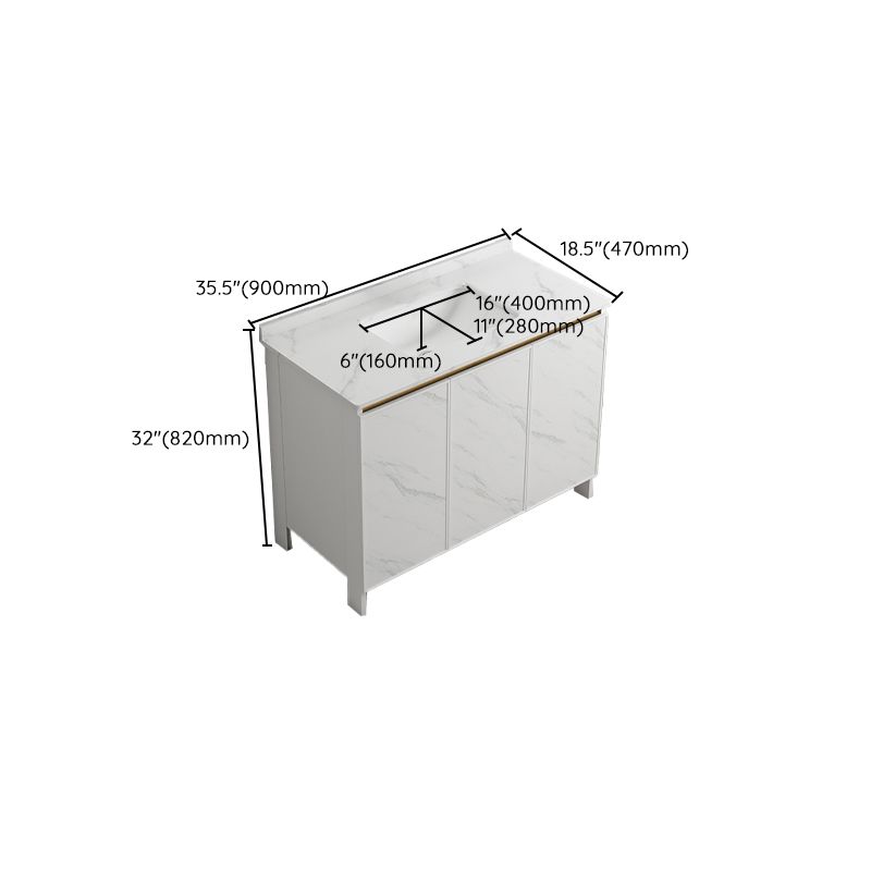 Free Standing Vanity Set White Drawer Ceramic Sink Faucet Vanity Set with Mirror Clearhalo 'Bathroom Remodel & Bathroom Fixtures' 'Bathroom Vanities' 'bathroom_vanities' 'Home Improvement' 'home_improvement' 'home_improvement_bathroom_vanities' 1200x1200_c9475b65-929e-4915-8f31-1a720e5c91db