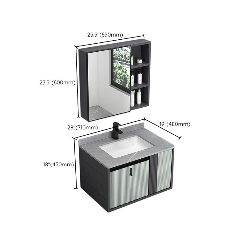 Wall Mount Metal Modern Bathroom Sink Vanity with Sink Faucet Clearhalo 'Bathroom Remodel & Bathroom Fixtures' 'Bathroom Vanities' 'bathroom_vanities' 'Home Improvement' 'home_improvement' 'home_improvement_bathroom_vanities' 1200x1200_c94b4128-2f2e-423d-b02b-3a8dd4804985