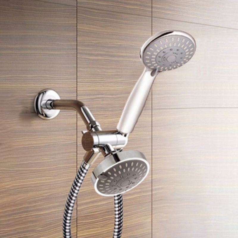 Silver Dual Shower Head Round Rain Fall Wall-Mount Showerhead Clearhalo 'Bathroom Remodel & Bathroom Fixtures' 'Home Improvement' 'home_improvement' 'home_improvement_shower_heads' 'Shower Heads' 'shower_heads' 'Showers & Bathtubs Plumbing' 'Showers & Bathtubs' 1200x1200_c9503068-d259-4258-9a49-33207d07c6a5