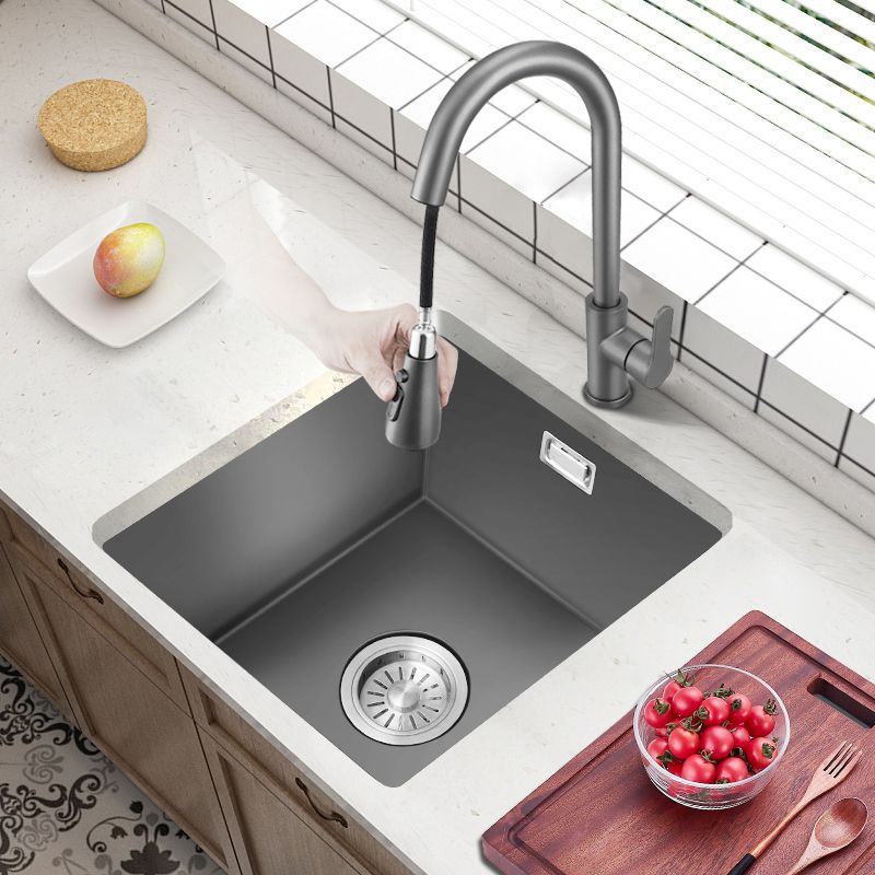 Square Granite Kitchen Sink Single Bowl Sink with Drain Strainer Kit Clearhalo 'Home Improvement' 'home_improvement' 'home_improvement_kitchen_sinks' 'Kitchen Remodel & Kitchen Fixtures' 'Kitchen Sinks & Faucet Components' 'Kitchen Sinks' 'kitchen_sinks' 1200x1200_c951f680-ab44-4307-a793-f092f821d722
