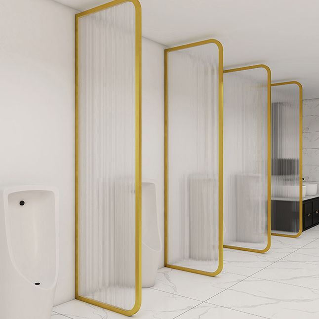 Black and Gold Fixed Glass Panel Framed Single Fixed Bath Fixed Panel Clearhalo 'Bathroom Remodel & Bathroom Fixtures' 'Home Improvement' 'home_improvement' 'home_improvement_shower_tub_doors' 'Shower and Tub Doors' 'shower_tub_doors' 'Showers & Bathtubs' 1200x1200_c95677b3-915b-4534-a412-57e54852234a