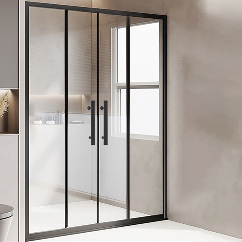 One-shaped Sliding Shower Bath Door Transparent Tempered Glass Shower Door Clearhalo 'Bathroom Remodel & Bathroom Fixtures' 'Home Improvement' 'home_improvement' 'home_improvement_shower_tub_doors' 'Shower and Tub Doors' 'shower_tub_doors' 'Showers & Bathtubs' 1200x1200_c963ab74-d6ff-48e4-95b7-e0c417e6f55d