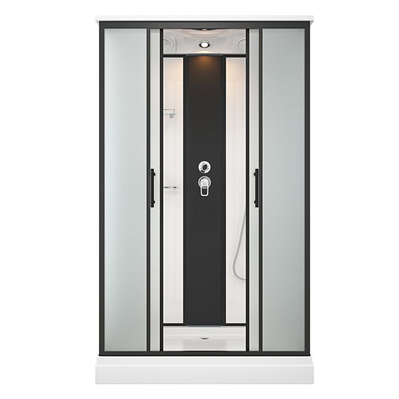 Shower Stall Black Framed Double Sliding Rectangle Shower Stall Clearhalo 'Bathroom Remodel & Bathroom Fixtures' 'Home Improvement' 'home_improvement' 'home_improvement_shower_stalls_enclosures' 'Shower Stalls & Enclosures' 'shower_stalls_enclosures' 'Showers & Bathtubs' 1200x1200_c96cfd71-4a69-49f3-afb9-6d3e503b832f