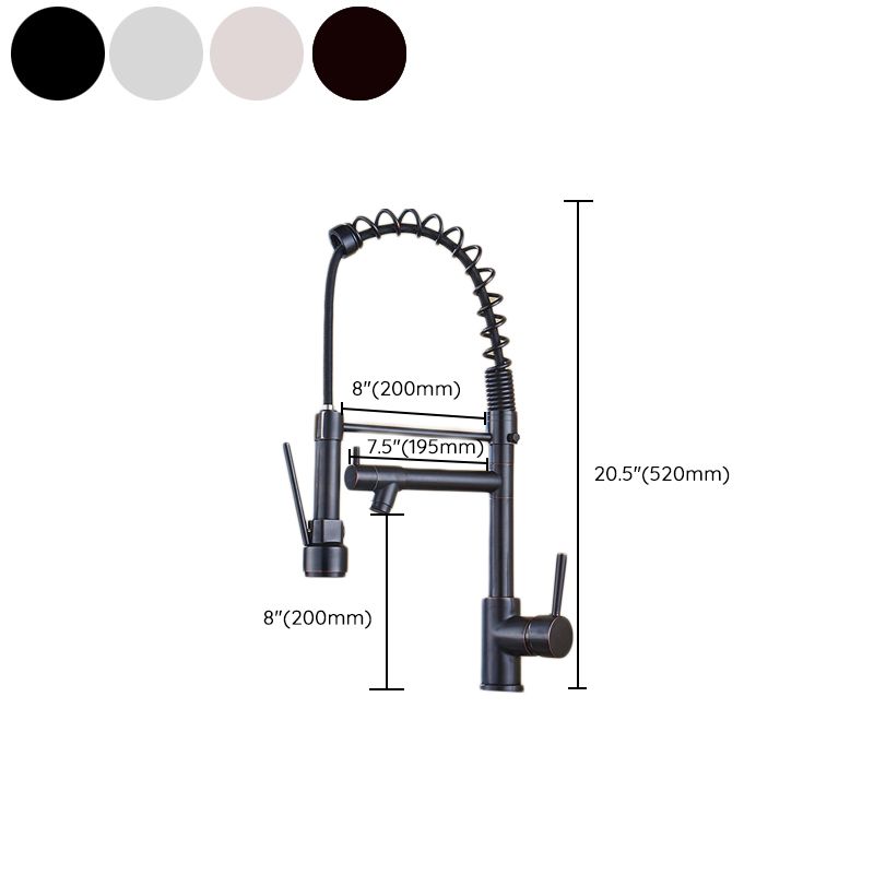 Modern Farmhouse Spring Spout Kitchen Sink Faucet Gooseneck with Pull Down Sprayer Clearhalo 'Home Improvement' 'home_improvement' 'home_improvement_kitchen_faucets' 'Kitchen Faucets' 'Kitchen Remodel & Kitchen Fixtures' 'Kitchen Sinks & Faucet Components' 'kitchen_faucets' 1200x1200_c9725fec-b76f-44c7-9fd5-4488a3ea1172