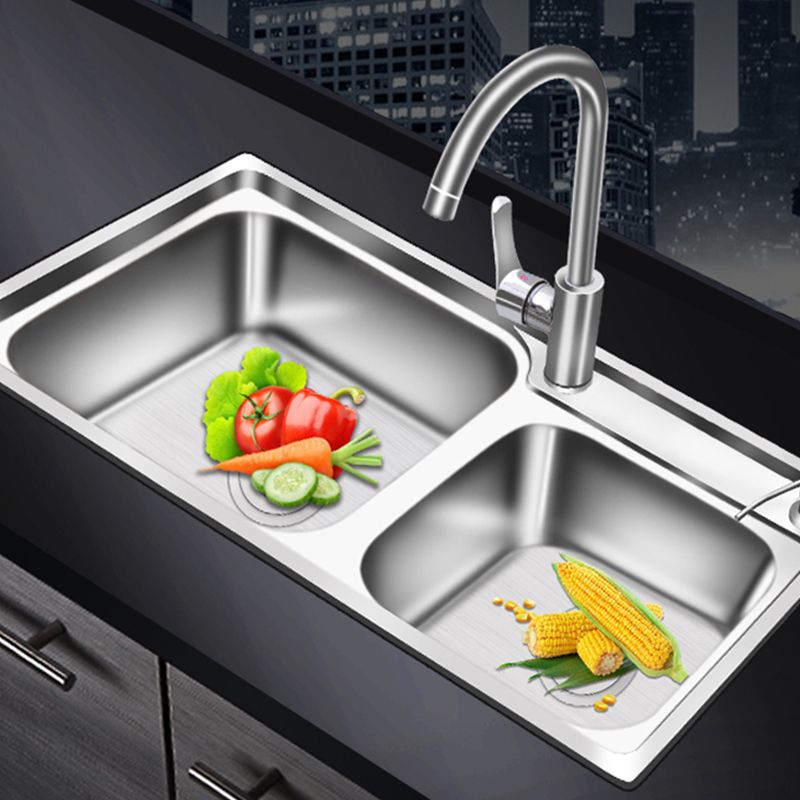 Modern Style Kitchen Sink Stainless Steel 2 Holes Drop-In Kitchen Sink Clearhalo 'Home Improvement' 'home_improvement' 'home_improvement_kitchen_sinks' 'Kitchen Remodel & Kitchen Fixtures' 'Kitchen Sinks & Faucet Components' 'Kitchen Sinks' 'kitchen_sinks' 1200x1200_c9759e42-86ce-44fd-aace-e25e8cf409ff