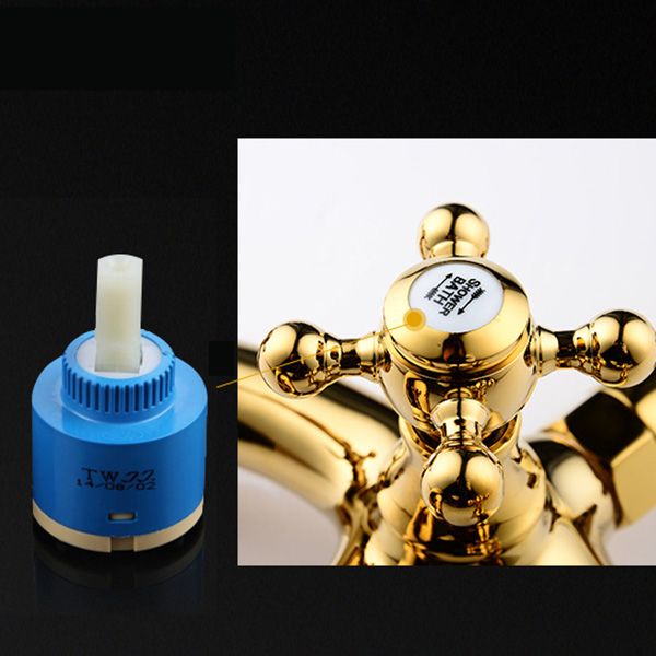 Floor Mounted Tub Spout 3 Handles Traditional Freestanding Tub Filler in Gold Clearhalo 'Bathroom Remodel & Bathroom Fixtures' 'Bathtub Faucets' 'bathtub_faucets' 'Home Improvement' 'home_improvement' 'home_improvement_bathtub_faucets' 1200x1200_c98bd33e-266c-4fc4-a475-e4d0584e244a