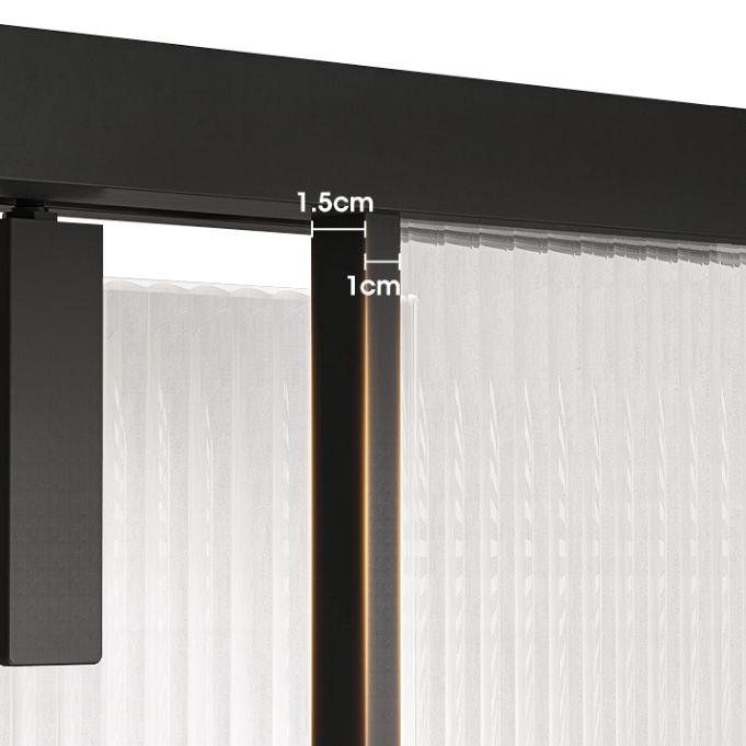 Glass and Metal Shower Door Simple One-Line Shower Black Bath Door Clearhalo 'Bathroom Remodel & Bathroom Fixtures' 'Home Improvement' 'home_improvement' 'home_improvement_shower_tub_doors' 'Shower and Tub Doors' 'shower_tub_doors' 'Showers & Bathtubs' 1200x1200_c9943ec0-a63c-4351-8651-b9769241bd58