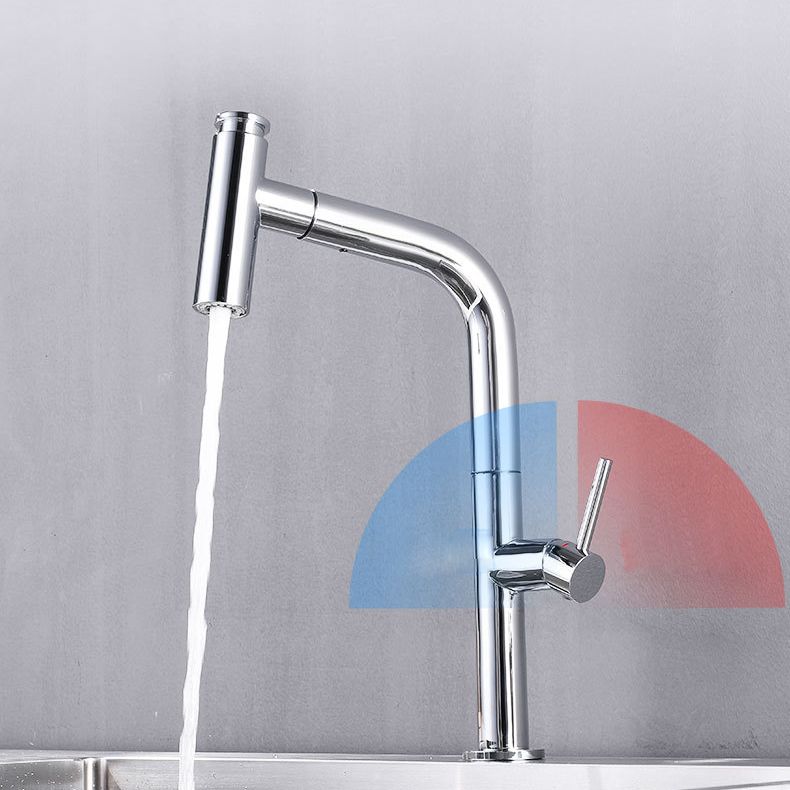 Modern Pull Down Single Handle Kitchen Faucet 1 Hold Faucet with Pull Out Sprayer Clearhalo 'Home Improvement' 'home_improvement' 'home_improvement_kitchen_faucets' 'Kitchen Faucets' 'Kitchen Remodel & Kitchen Fixtures' 'Kitchen Sinks & Faucet Components' 'kitchen_faucets' 1200x1200_c997db58-9693-440e-8ff0-01f00db69ff8