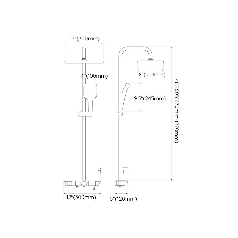 Brass Wall Mounted Shower Combo Adjustable Spray Pattern Shower System Clearhalo 'Bathroom Remodel & Bathroom Fixtures' 'Home Improvement' 'home_improvement' 'home_improvement_shower_faucets' 'Shower Faucets & Systems' 'shower_faucets' 'Showers & Bathtubs Plumbing' 'Showers & Bathtubs' 1200x1200_c9a2f6d8-30c2-49a6-b245-fdb8a13bb79b