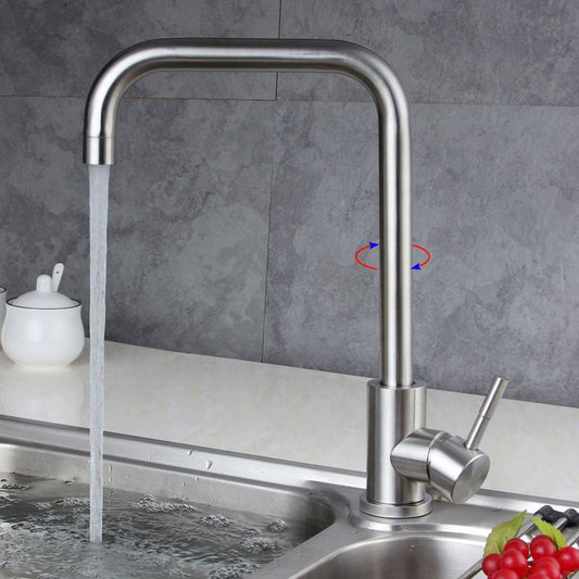Modern Bar Faucet Stainless Steel with Handles and Supply Lines High Arch Kitchen Faucet Clearhalo 'Home Improvement' 'home_improvement' 'home_improvement_kitchen_faucets' 'Kitchen Faucets' 'Kitchen Remodel & Kitchen Fixtures' 'Kitchen Sinks & Faucet Components' 'kitchen_faucets' 1200x1200_c9b14280-5ac0-4dca-9be9-8b06354b36ee