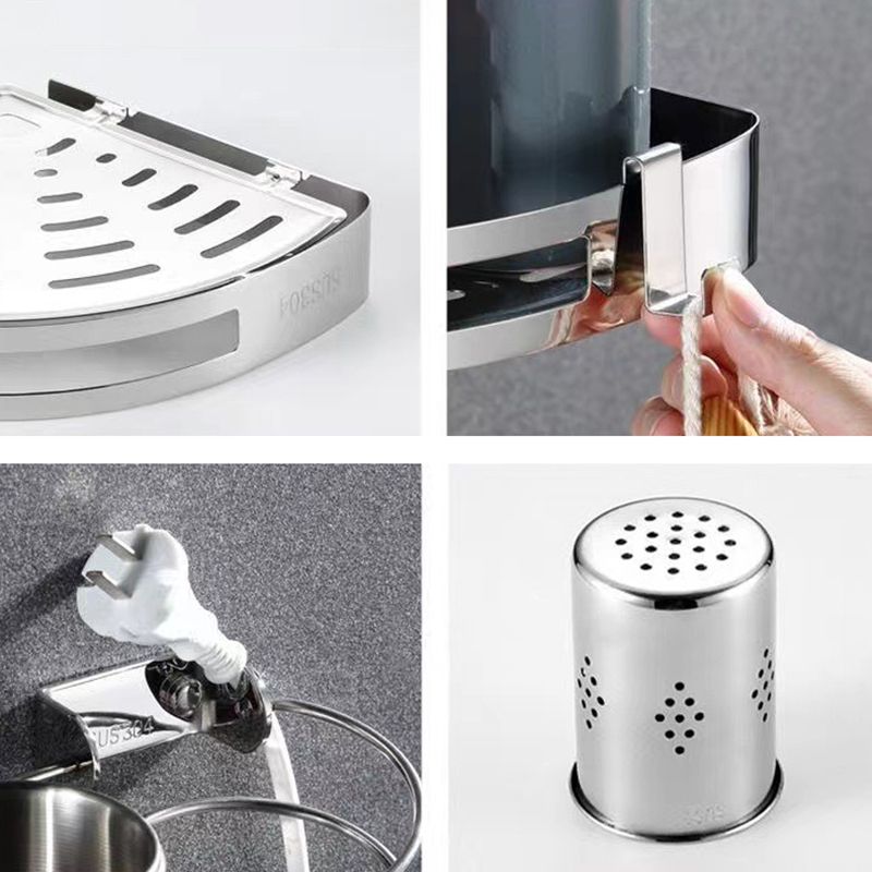 Contemporary Style Silver Metal Bathroom Accessory as Individual or as a Set Clearhalo 'Bathroom Hardware Sets' 'Bathroom Hardware' 'Bathroom Remodel & Bathroom Fixtures' 'bathroom_hardware_sets' 'Home Improvement' 'home_improvement' 'home_improvement_bathroom_hardware_sets' 1200x1200_c9b412e5-dad6-4488-9c2d-20532c04ae61