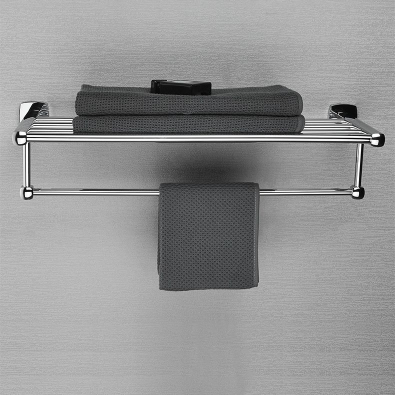 Polished Chrome Modernism Bathroom Accessory Set Bath Shelf/ Towel Bar/Robe Hooks Included Clearhalo 'Bathroom Hardware Sets' 'Bathroom Hardware' 'Bathroom Remodel & Bathroom Fixtures' 'bathroom_hardware_sets' 'Home Improvement' 'home_improvement' 'home_improvement_bathroom_hardware_sets' 1200x1200_c9c3b1b9-fb01-414f-a85c-abf29ab124ca