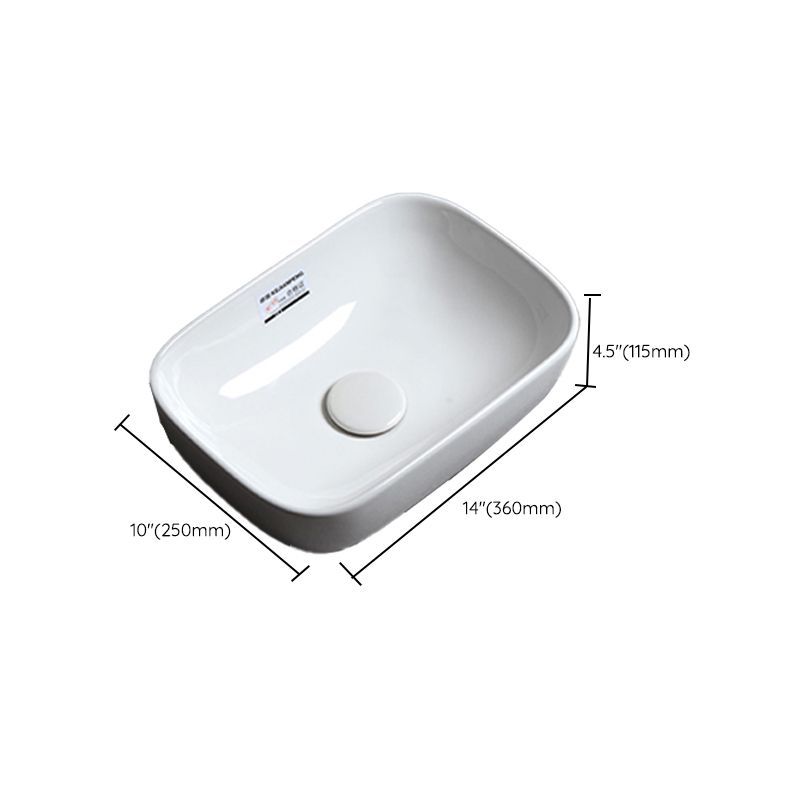 Contemporary Bathroom Sink Single Faucet Hole Solid Color Rectangular Vessel Sink Clearhalo 'Bathroom Remodel & Bathroom Fixtures' 'Bathroom Sinks & Faucet Components' 'Bathroom Sinks' 'bathroom_sink' 'Home Improvement' 'home_improvement' 'home_improvement_bathroom_sink' 1200x1200_c9cdda51-4b22-44a6-9fcd-4f615f778998