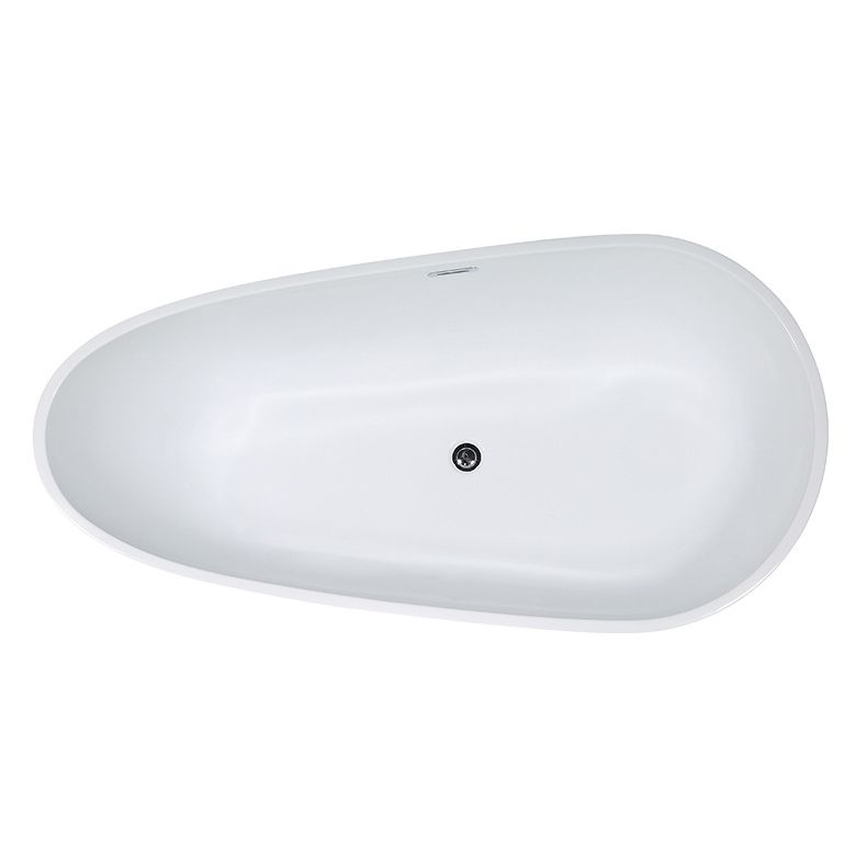 Modern Oval Bath White Acrylic Soaking Freestanding Back to Wall Bathtub Clearhalo 'Bathroom Remodel & Bathroom Fixtures' 'Bathtubs' 'Home Improvement' 'home_improvement' 'home_improvement_bathtubs' 'Showers & Bathtubs' 1200x1200_c9d4157a-341a-4d81-a941-f53480c4c1c8
