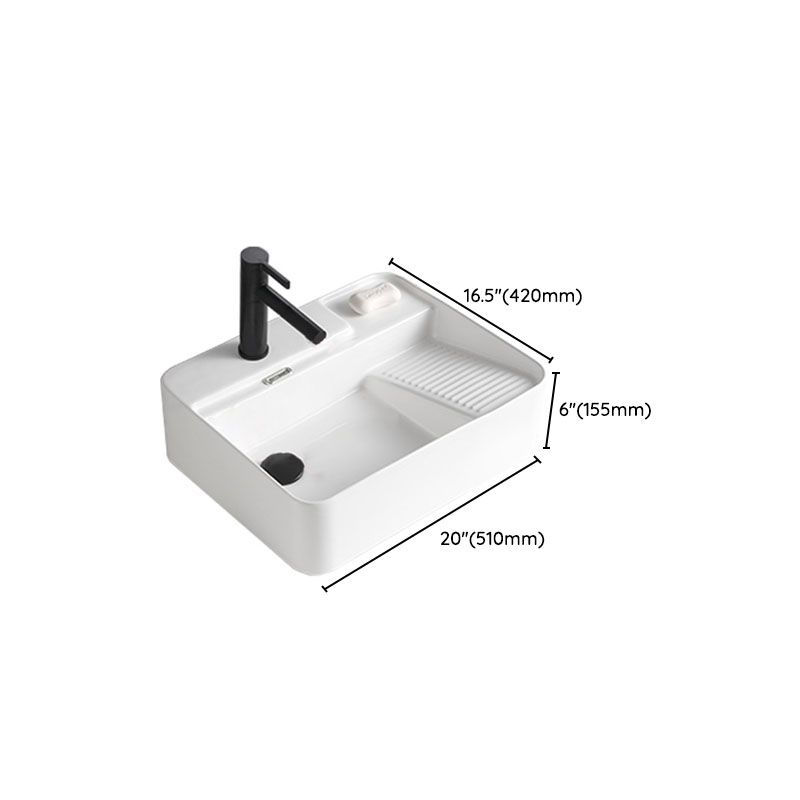 Classic Bathroom Sink Rectangular White Trough Sink with Pop-Up Drain Clearhalo 'Bathroom Remodel & Bathroom Fixtures' 'Bathroom Sinks & Faucet Components' 'Bathroom Sinks' 'bathroom_sink' 'Home Improvement' 'home_improvement' 'home_improvement_bathroom_sink' 1200x1200_c9da6a11-02ea-4d41-acd1-d2c2643d711f