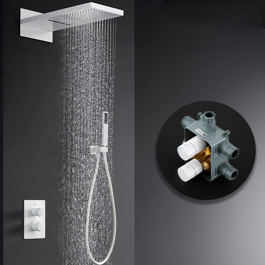 Brass Contemporary Shower Head Combo Modern Shower System for Bathroom Clearhalo 'Bathroom Remodel & Bathroom Fixtures' 'Home Improvement' 'home_improvement' 'home_improvement_shower_faucets' 'Shower Faucets & Systems' 'shower_faucets' 'Showers & Bathtubs Plumbing' 'Showers & Bathtubs' 1200x1200_c9e20e35-33c4-45b1-a732-8b99882beb36