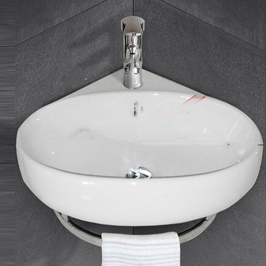 Bathroom Sink White Ceramic Wall-mounted Mirror Faucet Anti-spill Sink Clearhalo 'Bathroom Remodel & Bathroom Fixtures' 'Bathroom Sinks & Faucet Components' 'Bathroom Sinks' 'bathroom_sink' 'Home Improvement' 'home_improvement' 'home_improvement_bathroom_sink' 1200x1200_c9e86491-c24c-45d4-9dd1-4cb7458d63a1