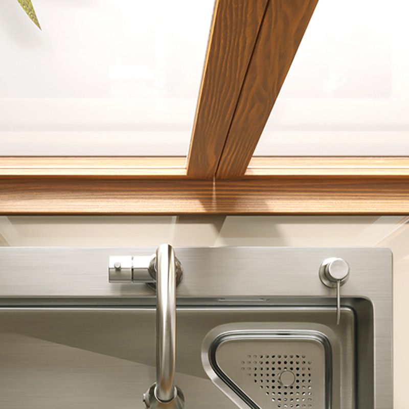 Modern Stainless Steel Kitchen Sink Single Bowl Rectangle Sink with Soap Dispenser Clearhalo 'Home Improvement' 'home_improvement' 'home_improvement_kitchen_sinks' 'Kitchen Remodel & Kitchen Fixtures' 'Kitchen Sinks & Faucet Components' 'Kitchen Sinks' 'kitchen_sinks' 1200x1200_c9f44857-813e-4add-ae4c-7e75d6573ea8