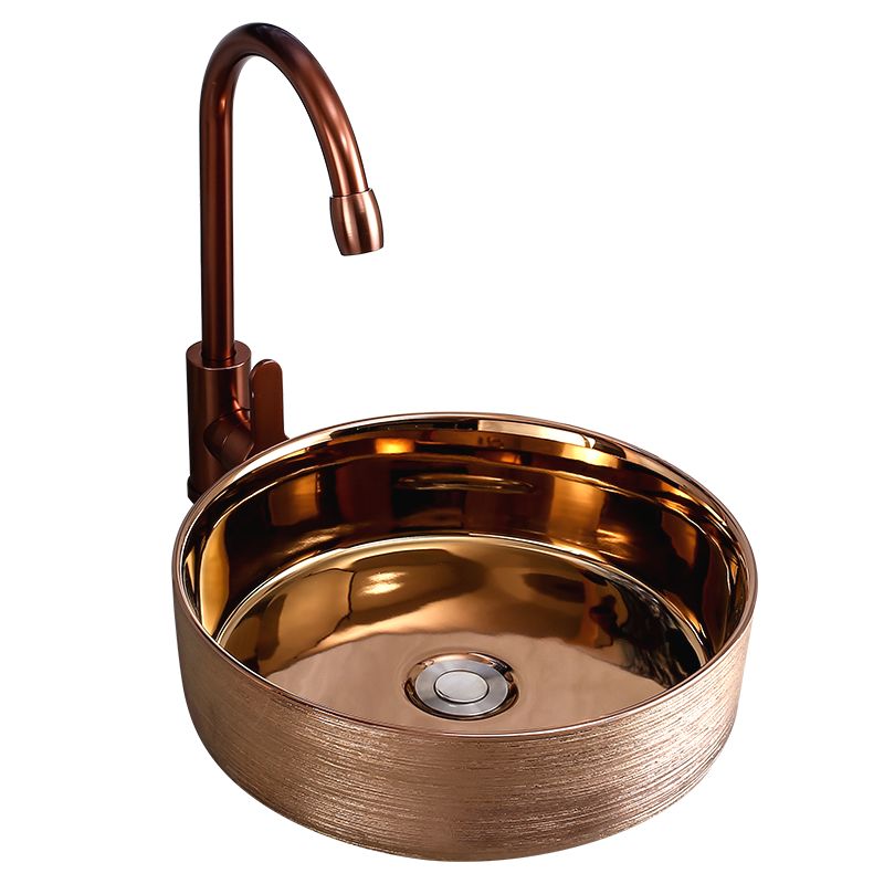 Round Bathroom Sink Contemporary Porcelain Trough Bathroom Sink Clearhalo 'Bathroom Remodel & Bathroom Fixtures' 'Bathroom Sinks & Faucet Components' 'Bathroom Sinks' 'bathroom_sink' 'Home Improvement' 'home_improvement' 'home_improvement_bathroom_sink' 1200x1200_c9f57570-3a21-446a-8457-8abef8706f27