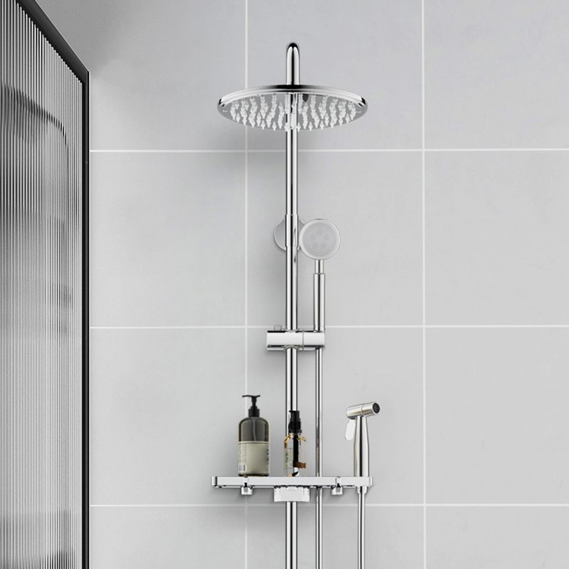 Modern Shower System Handle Lever Wall Mounted Copper Shower System Clearhalo 'Bathroom Remodel & Bathroom Fixtures' 'Home Improvement' 'home_improvement' 'home_improvement_shower_faucets' 'Shower Faucets & Systems' 'shower_faucets' 'Showers & Bathtubs Plumbing' 'Showers & Bathtubs' 1200x1200_c9f96eae-fe6c-4a61-9288-3c6662faea24